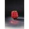 CC Home Furnishings 8" Red Geometric Pattern Glass Pillar Candle Holder